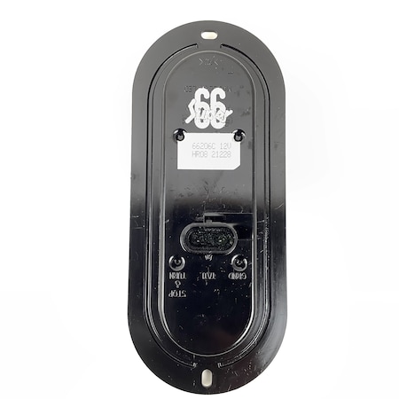 Truck-Lite 66 Series, Led, Clear Oval, 1 Diode, Back-Up Light, Black Flange Mount, Fit N Forget S.S., 12V 66206C